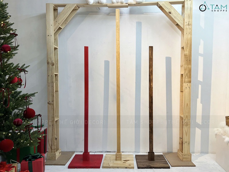 Bộ trụ gỗ kèm đế rời cao tới 2m (2 size - nhiều màu) TRUGO-01